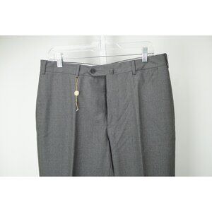 Luigi Borrelli Solid Gray 100% Wool Pants Sz 34 NEW